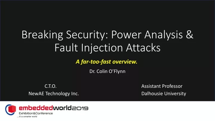 breaking security power analysis fault injection attacks