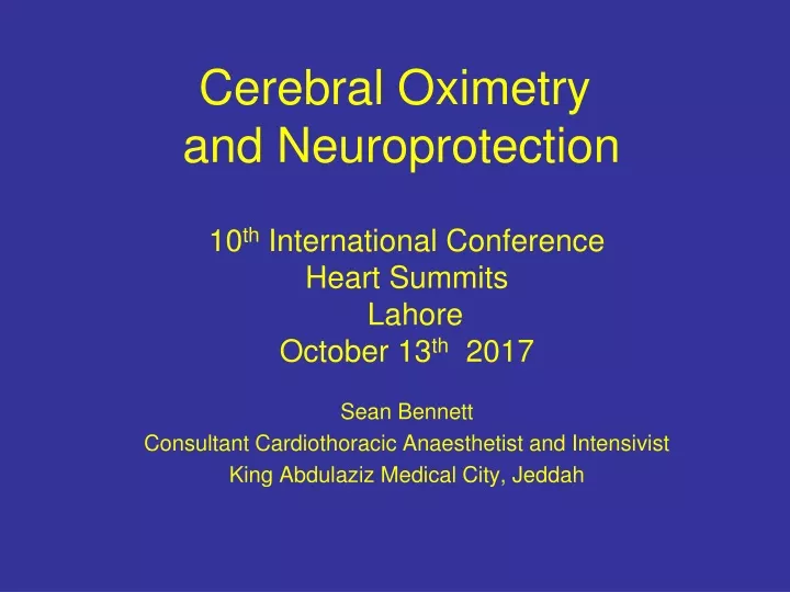 cerebral oximetry and neuroprotection