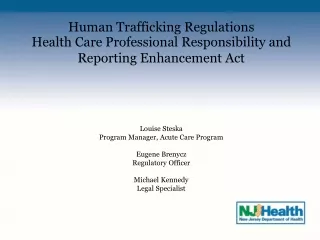 Human Trafficking Regulations