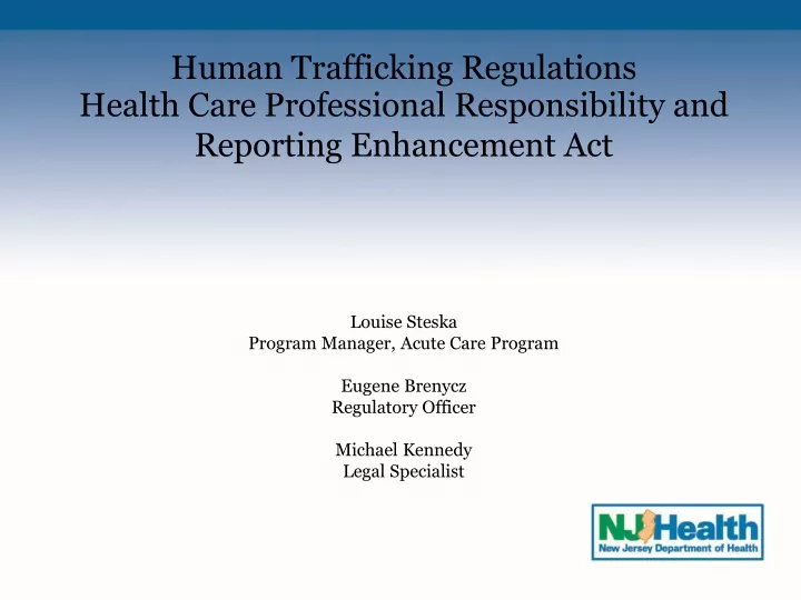 human trafficking regulations