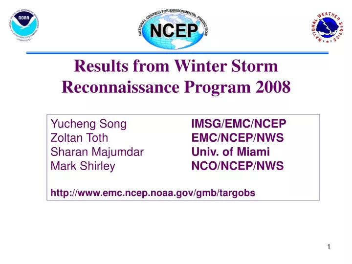 results from winter storm reconnaissance program