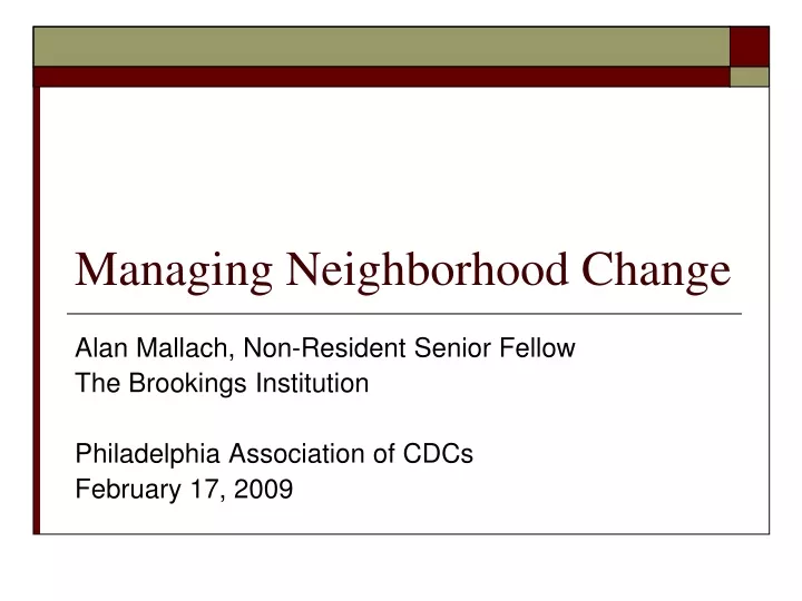 managing neighborhood change
