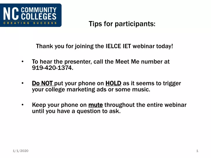 tips for participants