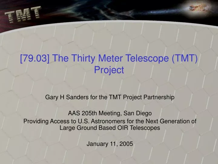 79 03 the thirty meter telescope tmt project