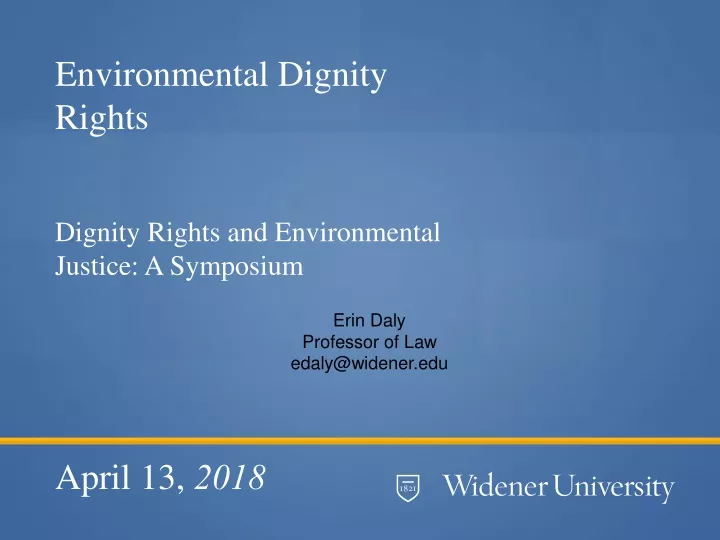 environmental dignity rights dignity rights