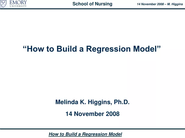 how to build a regression model