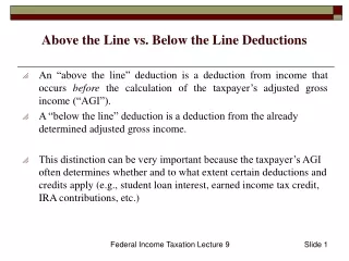 Above the Line vs. Below the Line Deductions