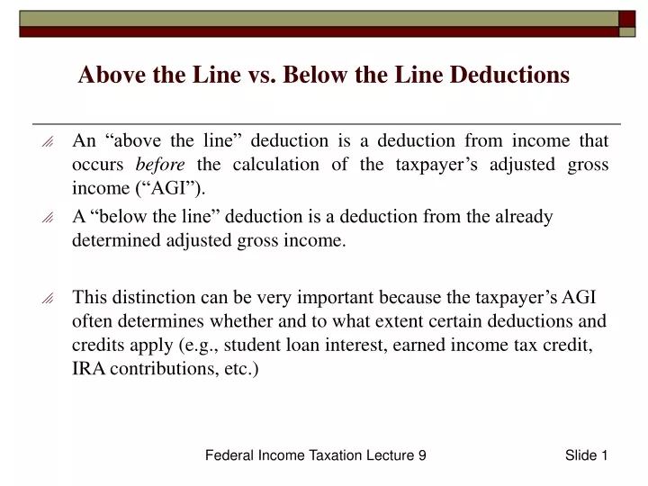 above the line vs below the line deductions