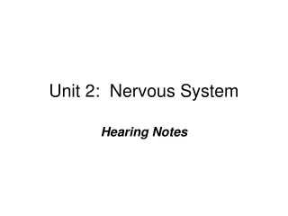 Unit 2:  Nervous System