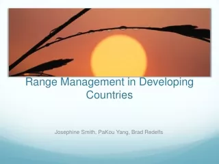 Range Management in Developing Countries