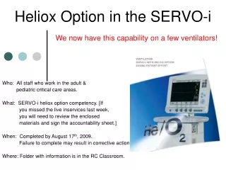 Heliox Option in the SERVO-i