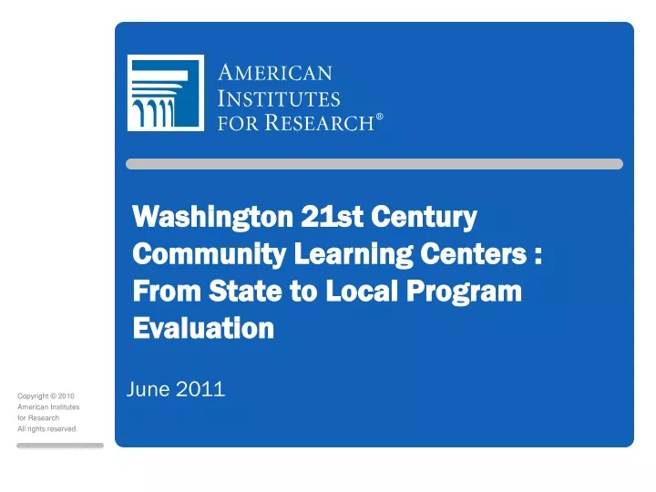 washington 21st century community learning centers from state to local program evaluation