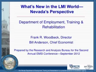What’s New in the LMI World—Nevada’s Perspective