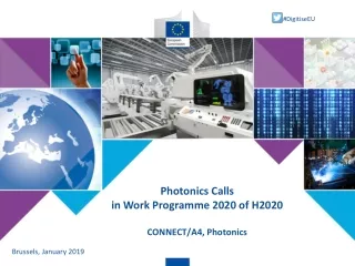 Photonics Calls  in  Work Programme  2020 of H2020  CONNECT/A4 ,  Photonics
