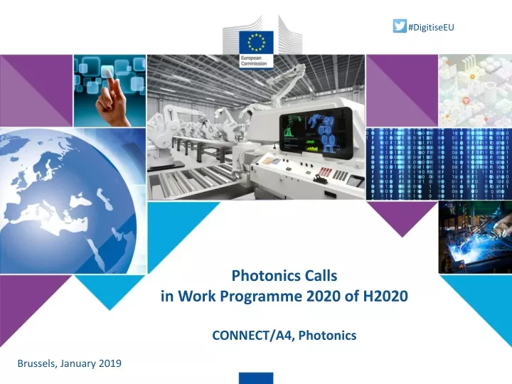 photonics calls in work programme 2020 of h2020