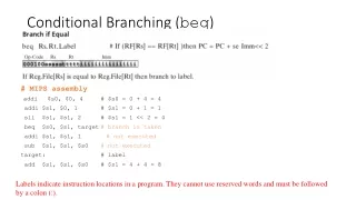 Conditional Branching ( beq )