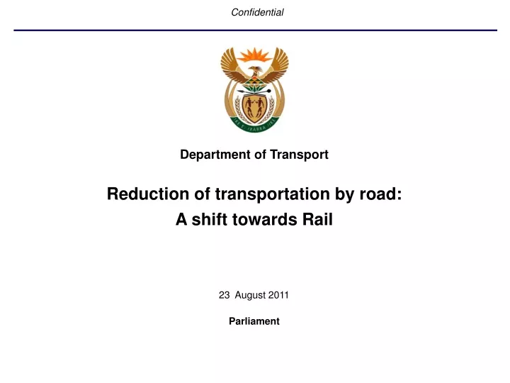 department of transport reduction