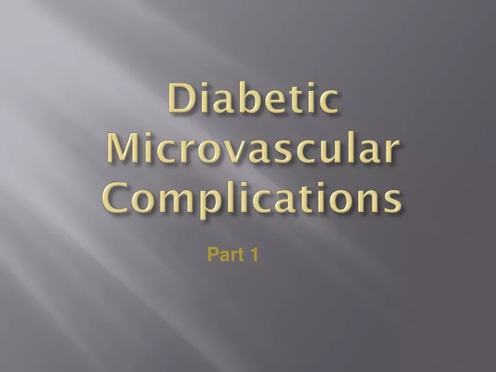 diabetic microvascular complications