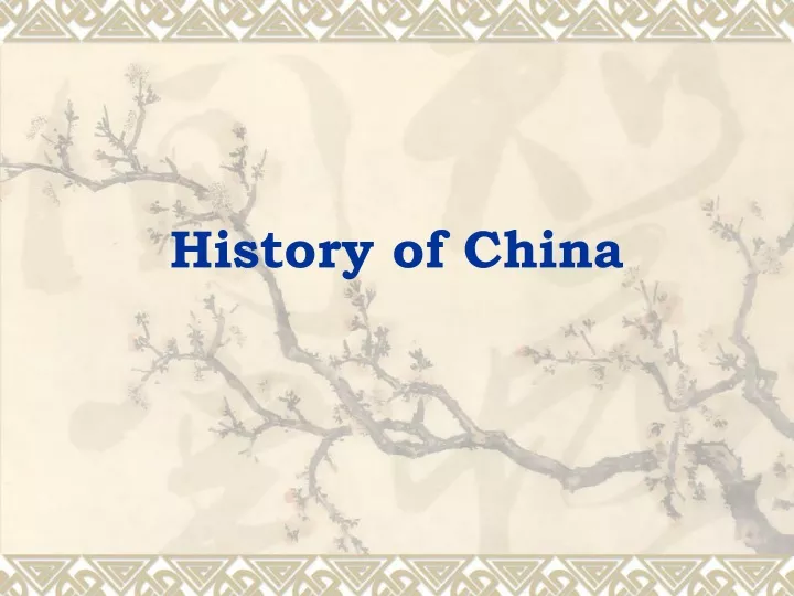 history of china