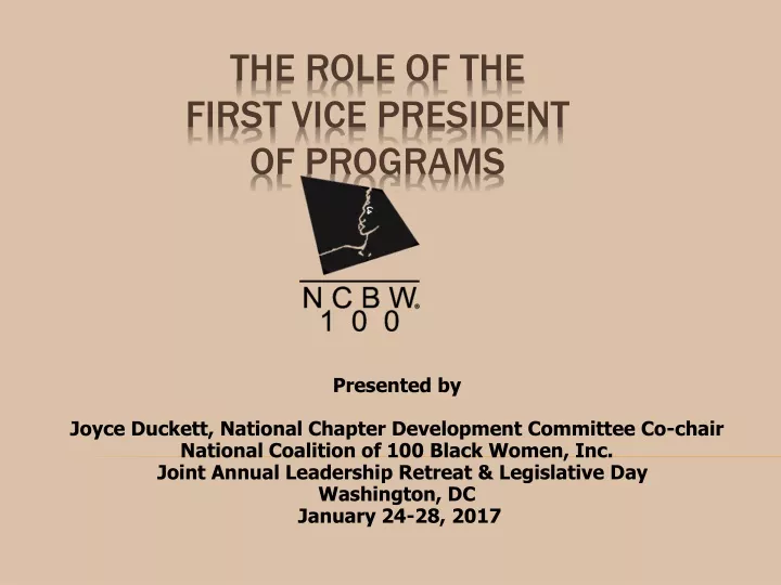 the role of the first vice president of programs