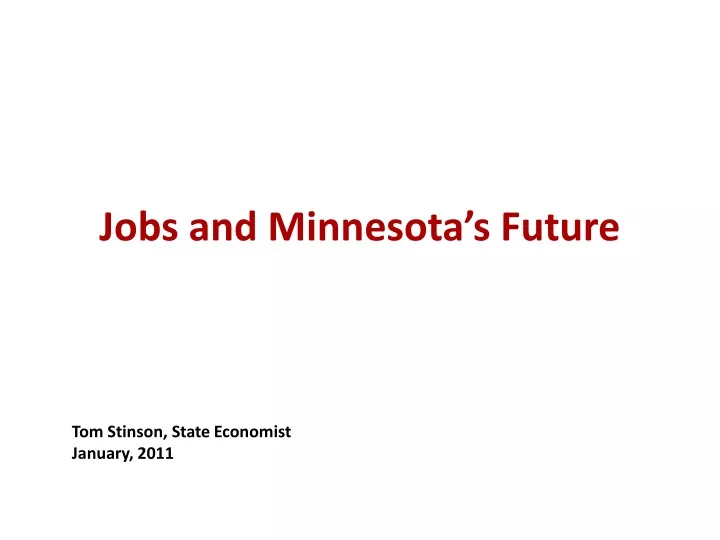jobs and minnesota s future