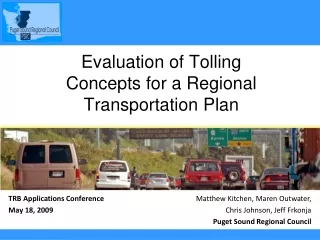 Evaluation of Tolling Concepts for a Regional Transportation Plan