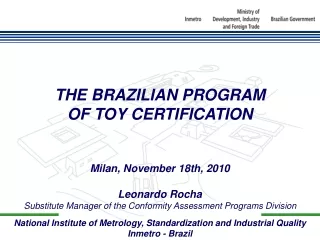 National Institute of Metrology, Standardization and Industrial Quality Inmetro - Brazil