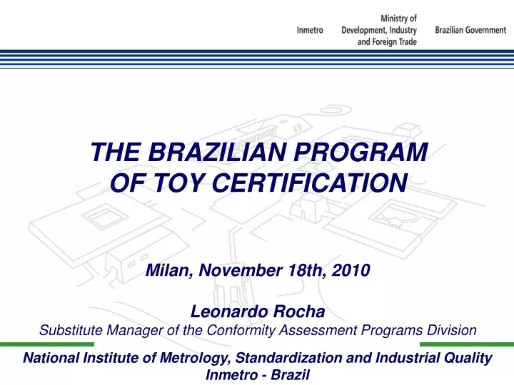 the brazilian program of toy certification milan
