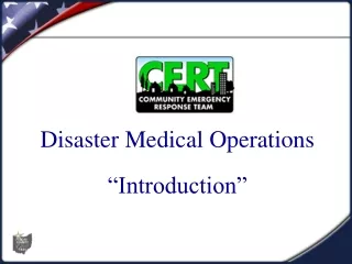 Disaster Medical Operations “Introduction”