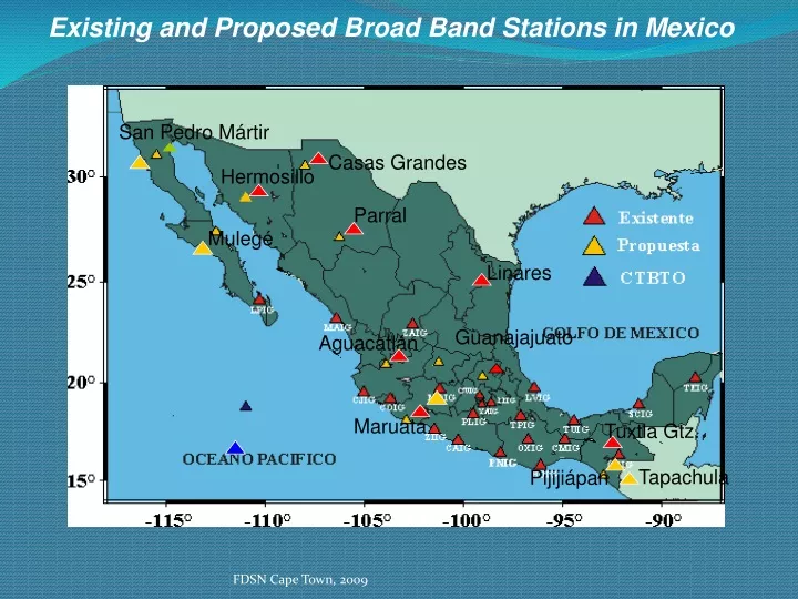 existing and proposed broad band stations