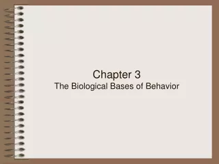 Chapter 3 The Biological Bases of Behavior
