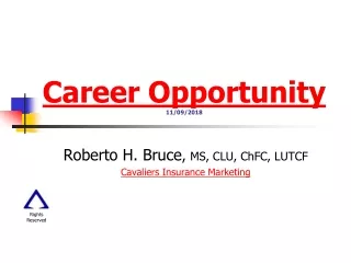 Career Opportunity 11/09/2018