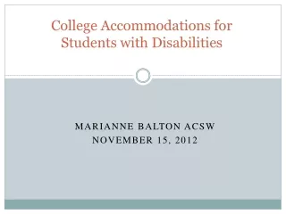 College Accommodations for Students with Disabilities