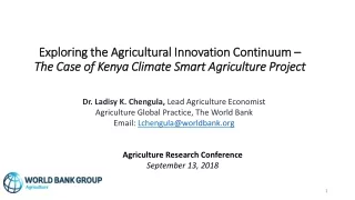 Agriculture Research Conference September 13, 2018