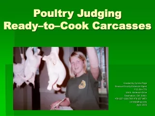 Poultry Judging Ready–to–Cook Carcasses