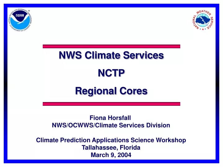 nws climate services nctp regional cores