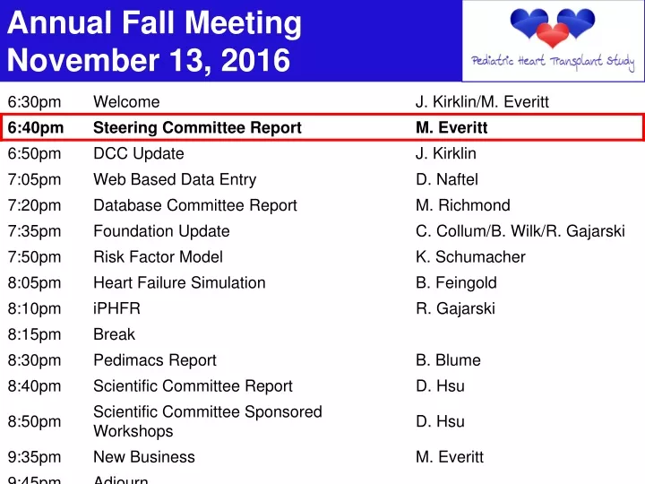 annual fall meeting november 13 2016