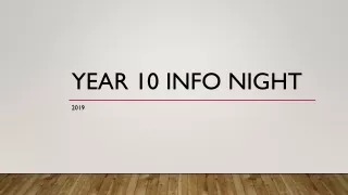 Year 10 Info Night