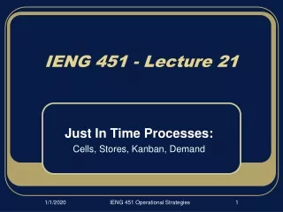 IENG 451 - Lecture 21