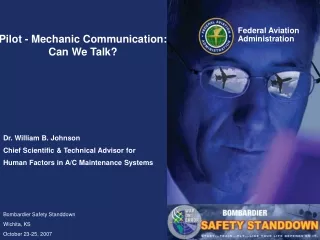 Pilot - Mechanic Communication:  Can We Talk?