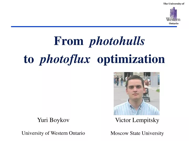 from photohulls to photoflux optimization