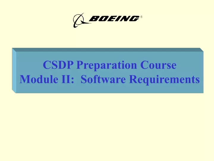 csdp preparation course module ii software requirements