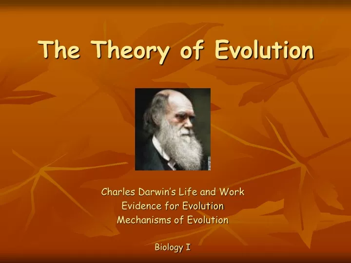 the theory of evolution