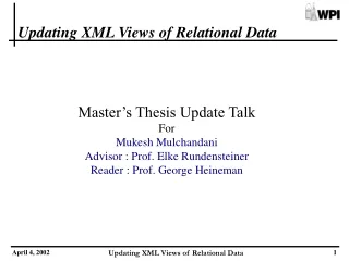 Updating XML Views of Relational Data