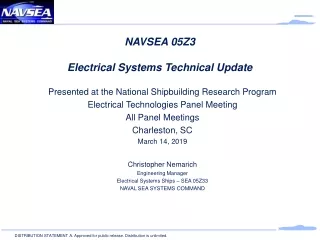 NAVSEA  05Z3 Electrical  Systems  Technical Update