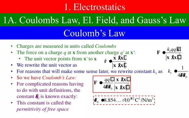 1 electrostatics