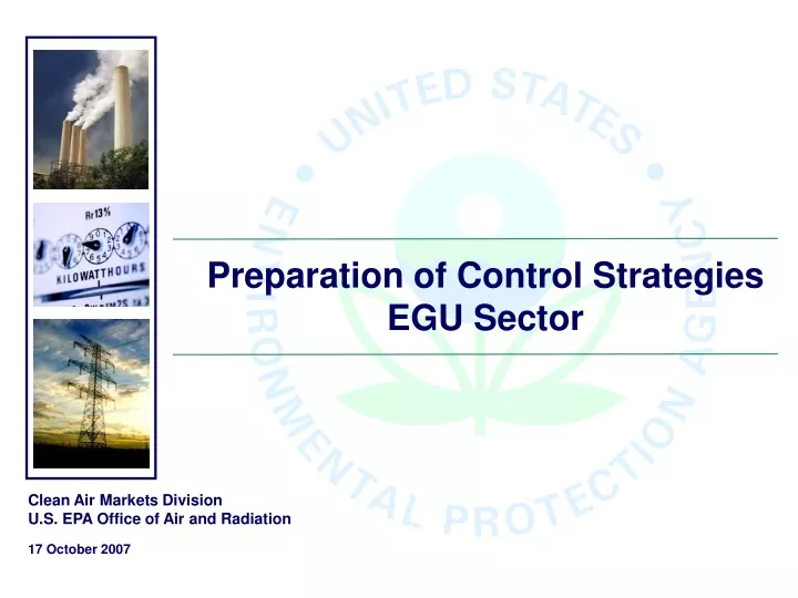 preparation of control strategies egu sector