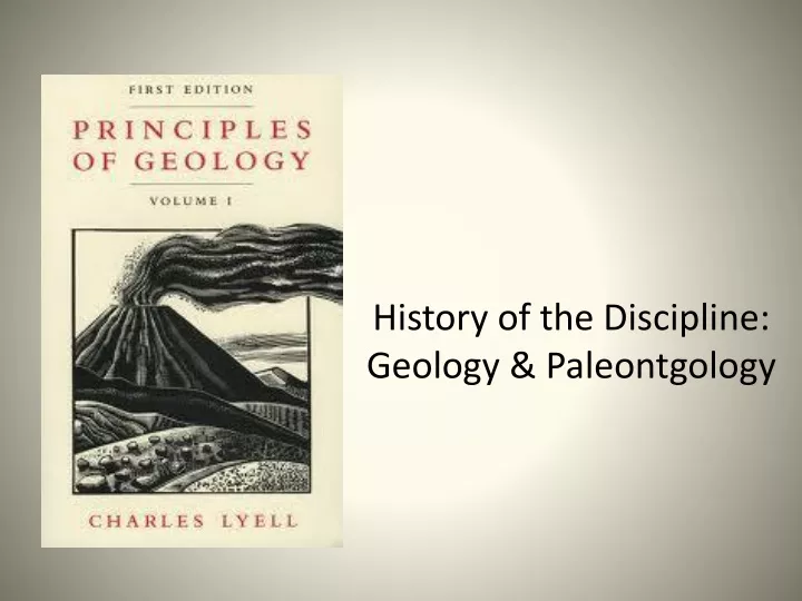 history of the discipline geology paleontgology