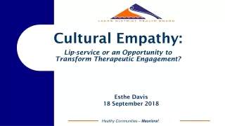 Cultural Empathy:  Lip-service or an Opportunity to Transform Therapeutic Engagement?