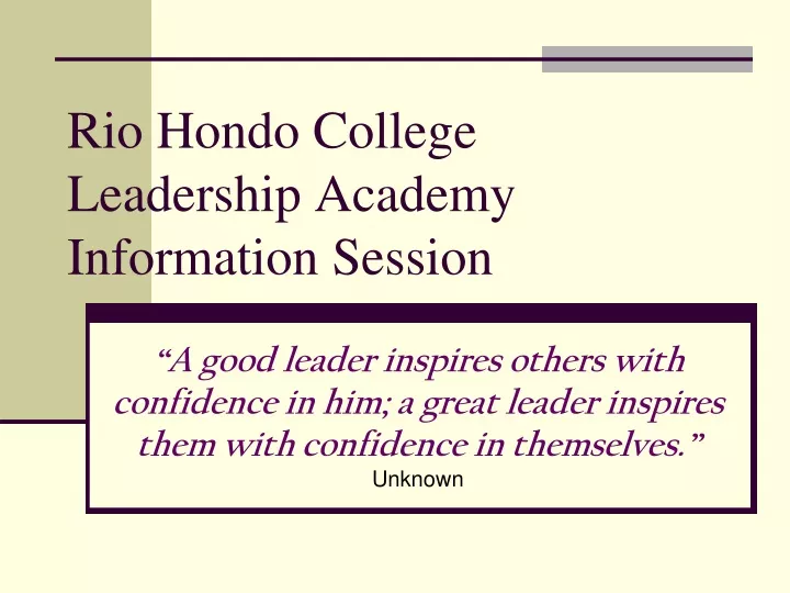 rio hondo college leadership academy information session